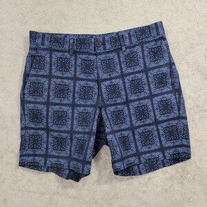 Michael Kors Mens Blue Patterned Shorts Size 31 Cotton & Elastane  JCT